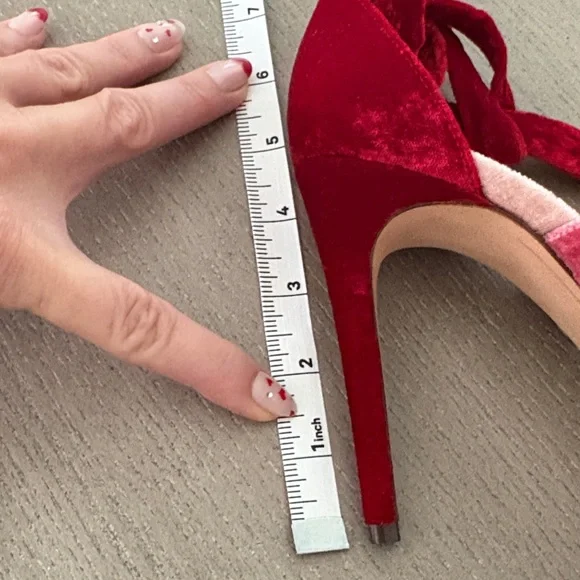 Alexandre Birman Red and Pink Velvet Heels - Picture 6 of 6